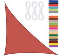 Waterproof Triangle Shade Sail 4x4x5.7m UV Protection 95% Outdoor Canopy for Garden Patio & DecksRust Red Sunshade with 3 Ropes Ideal for Yards