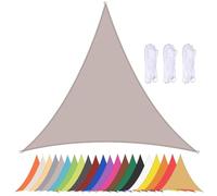 Waterproof Triangle Shade Sail - 90% UV Protection Wind Resistant Canopy with Grommets for Balcony Terrace Garden Beach Pool Backyard - Khaki 6x6x6m