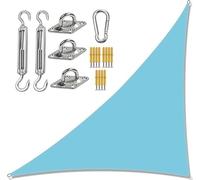 Waterproof Triangle Shade Sail Canopy - UV Block Sunshade Awning with Fixing Kit for Garden Patio Picnic & Camping - Light Blue 4m x 5m
