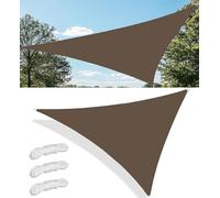 Waterproof Triangle Shade Sail - UV Protection 95% - Polyester with D-Ring & Rope - Multiple Sizes & Colors for Patio Garden - 8.9x8.9x12.6M