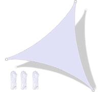 Waterproof Triangle Shade Sail, UV Resistant Canopy, Outdoor Sunshade for Patio & Garden, Breathable Sun Protection with Rope, 3.6M White