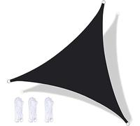 Waterproof Triangle Shade Sail - UV Resistant Outdoor Canopy, & Breathable Sun Shade for Patio, Garden, Carport, Includes Tension Ropes, 3.6M Black