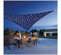 Waterproof Triangle Sun e Sail with LED Lights 95% UV Protect Ox Fabric Outdoor Patio Canopy Blue 5x5x5m Perfect for Gardens and Dec