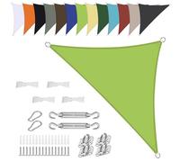 Waterproof Triangle Sun Sail 4.2x4.2x6m UV Protection Canopy for Patio Balcony Garden -PES Polyester with Accessories Weather Shield - Green