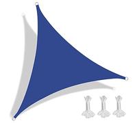 Waterproof Triangle Sun Sail Canopy 3.4x3.4m - UV Protection Shade for Outdoor Terrace Courtyard Pool & Play Area - Navy Blue Fabric Ideal for Summer