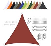 Waterproof Triangle Sun Shade Sail 2x2x3m - UV Protection PES Polyester Canopy with Accessories for Patio Balcony Garden - Red Weather Protection