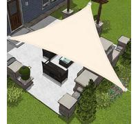 Waterproof Triangle Sun Shade Sail 3x3m Beige - 95% UV Protection Canopy for Patio Garden Carport Balcony Pergola & Camping - Outdoor Shade Cover