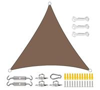 Waterproof Triangle Sun Shade Sail 4x4m - Brown Outdoor Canopy for Patio Garden Beach Camping - UV Protection Wind Block Easy Setup Awning Solution
