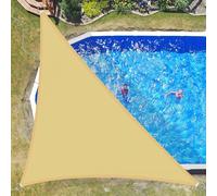 Waterproof Triangle Sun Shade Sail 5x5x5m Beige Canopy for Outdoor Patio UV Blocking Awnings Ideal for Backyard Porch and Pergola Protection