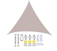 Waterproof Triangle Sun Shade Sail 6x6x6m Khaki - UV Protection Breathable Canopy for Garden Outdoor Patio Includes Installation Kit