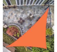 Waterproof Triangle Sun Shade Sail 7.6 x 7.6 ft - Durable Orange Outdoor Canopy for Patio Garden Backyard Lawn - UV Protection Awning for Sunshade