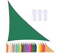 Waterproof Triangle Sun Shade Sail - 90% UV Protection Canopy for Balcony, Terrace, Garden, Beach, Pool, Backyard - Windproof with Grommets - Dark Green 4x4x5.7m