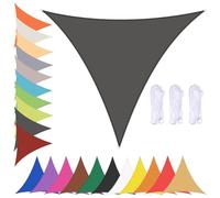 Waterproof Triangle Sun Shade Sail - 90% UV Protection Canopy for Garden, Balcony, Patio, Beach, Pool, Backyard - Dark Gray 4x4x4m with Grommets