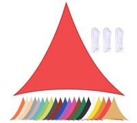 Waterproof Triangle Sun Shade Sail, 90% UV Protection Canopy for Patio, Garden, Beach, Pool, Backyard - Red 4x4x4m with Grommets for Wind Resistance