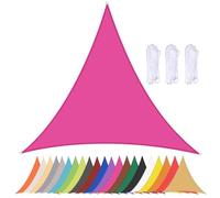Waterproof Triangle Sun Shade Sail - 90% UV Protection Canopy with Grommets for Balcony, Patio, Garden, Beach, Pool, Backyard - Rose Red 4x4x4m Wind Resistant