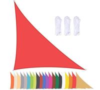 Waterproof Triangle Sun Shade Sail - 90% UV Protection Canopy with Grommets for Balcony, Terrace, Garden, Beach, Pool, Backyard - Red 4x4x5.7m Wind Resistant