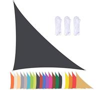 Waterproof Triangle Sun Shade Sail, 90% UV Protection Canopy with Grommets, Windproof Patio Awning for Balcony, Garden, Pool, Backyard - Black 4x4x5.7m
