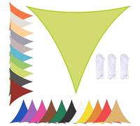 Waterproof Triangle Sun Shade Sail 90% UV Protection for Garden, Patio, Balcony, Beach, Pool, Backyard - Durable Yellow-Green Canopy 4x4m with Grommets