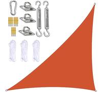 Waterproof Triangle Sun Shade Sail Canopy 5m x 5m x 7m with Fixing Kit - Ideal for Garden Picnic & Camping - UV Protection & Outdoor Shade Solution