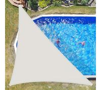 Waterproof Triangle Sun Shade Sail Canopy 5x5x5m White UV Block Outdoor Patio Awning Water-Resistant Sunshade for Backyard Porch Pergola Garden Use