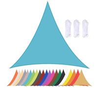 Waterproof Triangle Sun Shade Sail for Patio & Garden - 90% UV Protection Canopy Awning with Grommets Blue 3.6x3.6x3.6m - Outdoor Shade Solution