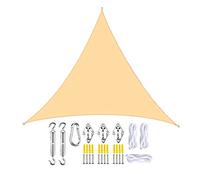 Waterproof Triangle Sun Shade Sail UV Protection Canopy for Garden Breathable Fabric with Fixing Kit (Sand Yellow 6x6x6m) - Outdoor Shade Solution