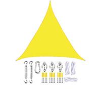 Waterproof Triangle Sun Shade Sail UV-Protection Canopy for Garden Breathable Outdoor Awning with Fixing Kit (Yellow 6x6x6m)
