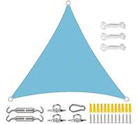 Waterproof Triangle Sun Shade Sail UV Protection Outdoor Canopy for Camping Wind Resistant Sun Protection (Sky Blue 4 x 4 x 4 m)