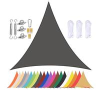Waterproof Triangle Sun Shade Sail with Eyelets - 90% UV Protection Canopy for Balcony, Terrace, Garden, Beach, Pool, Backyard - Dark Gray 4x4x4m