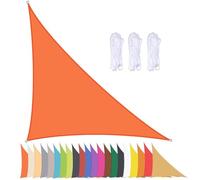 Waterproof Triangle Sun Shade Sail with Grommets - 90% UV Protection Canopy for Balcony, Patio, Garden, Beach, Pool - Windproof Outdoor Shade Cover, 4x4x5.7m, Orange
