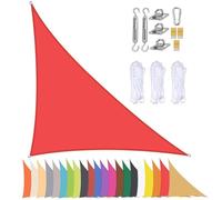 Waterproof Triangle Sun Shade Sail with Grommets - 90% UV Protection for Balcony, Patio, Garden, Beach, Pool, Backyard - Red 4x4x5.7m Outdoor Canopy