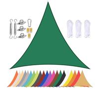Waterproof Triangle Sun Shade Sail with Grommets, 90% UV Protection, Perfect for Balcony, Terrace, Garden, Beach, Pool, Backyard - Dark Green 4x4x4m