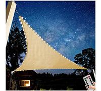Waterproof Triangle Sun Shade Sail with LED Lights, 95% UV Protection for Patio and Balcony, Beige 2x2x2m, Oxford Fabric, Ideal for Outdoor Shade Solutions.