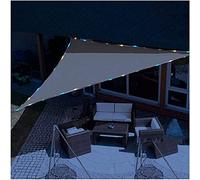 Waterproof Triangle Sun Shade Sail with LED Lights95% UV Protection Breathable Fabric for Balcony & GardenGrey 4x4x4m (13.1x13.1x13.1ft)