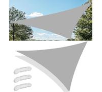 Waterproof Triangle Sun Shade with D-Ring - UV Protection Multiple Sizes & Colors for Balcony Garden Patio Outdoor - 10x12x14M Light Grey Polyester Canopy