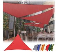 Waterproof Triangular Awning 9m x 11m x 14m - Sun Protection with 95% UV Block Tension Ropes Included Perfect for Outdoor Patio Balcony Garden - Red