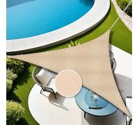 Waterproof Triangular Awning Outdoor UV Protection Canopy for Balcony & Patio Khaki Polyester Sunshade 6x6x6m - Ideal Sun Block for Garden & Outdoor Spaces