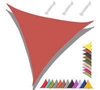 Waterproof Triangular Sail 3x4x5m - 95% UV Protection for Garden, Patio, Pool & Outdoor Use - Rust Red Shade Awning with Rope for Easy Installation