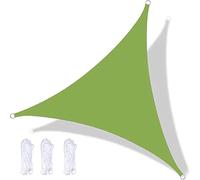 Waterproof Triangular Shade Sail, UV Resistant Outdoor Canopy, Breathable & Sunshade for Patio, Garden, Carport - 3.6M with Shade Rope, Green