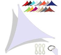 Waterproof Triangular Sun Sail Awning - Premium Oxford Fabric 95% UV Protection Ideal for Balcony Patio & Garden - Includes Mounting Ropes (3x4x5m White)