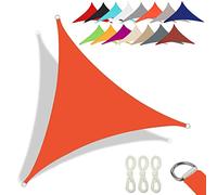 Waterproof Triangular Sun Sail Awning - Premium Oxford Fabric 95% UV Protection Includes Mounting Ropes for Balcony Patio Garden - Large 4.5 x 4.5 x 4.5 m Vibrant Orange