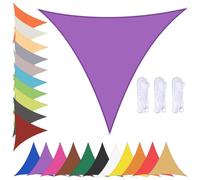 Waterproof Triangular Sun Sail Canopy 90% UV Protection for Garden, Balcony, Patio, Beach, Pool, Backyard - Purple, 4.5x4.5x4.5m Outdoor Shade Solution