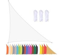 Waterproof Triangular Sun Shade Sail - 90% UV Protection Canopy with Grommets for Balcony, Patio, Garden, Beach, Pool, Backyard - White 4x4x5.7m Wind Resistant Cover