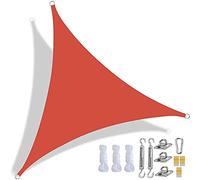 Waterproof Triangular Sun Shade Sail UV Block Awning for Outdoor Garden Patio Parties Includes Fixing Kit & Rope (3.6x3.6x3.6m Red)