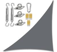Waterproof triangular sunshade sail with mounting kit dark grey 3 x 4 m for garden terrace and camping UV protection right angled shading solution