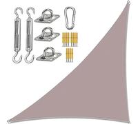 Waterproof triangular sunshade set right angled for garden & camping durable khaki 4m x 5m UV protection outdoor shelter