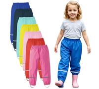 Waterproof Trousers Kids Girls Boys Rain Trousers Toddlers Lightweight Mud Proof Rainy Pants with Reflective Strip Rainwear for Age 1-10 Years