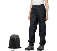Waterproof Trousers Womens,Breathable Waterproof Overtrousers Womens Hiking Walking Trousers for Women Summer,Lightweight Windproof Rain Over Pants (UK, Alpha, XXL, Regular, Regular, Black)