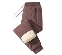 Waterproof Trousers Womens Winter Warm Fleece Lined Overtrousers Comfy Soft Thicken Wool Thermal Lounge Pants Plus Size Work Trousers Hiking Outdoor Joggers Sweatpants with Pockets (Zc-Red,8XL)