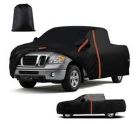 Waterproof Truck Cover for Nissan Titan - King Cab 6.6' & 5.5' (2004-2015), Crew Cab 6.5' & 5.5' (2004-2007) - All-Weather Outdoor Pickup Cover with Zipper Door, Windproof Straps & Sun/UV Protection